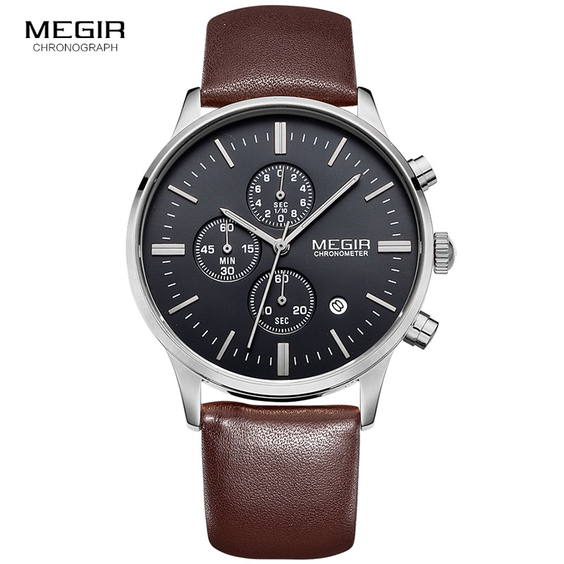 Suede Strap Watch - Megir-reloj deportivo luminoso de cuarzo para
