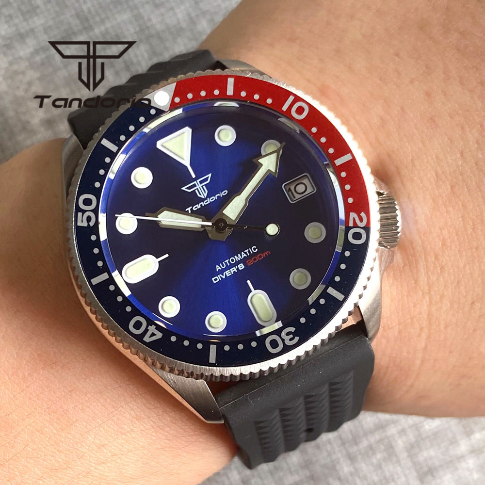 Rubber Strap Diver - Tandorio NH35A 37mm reloj automático para