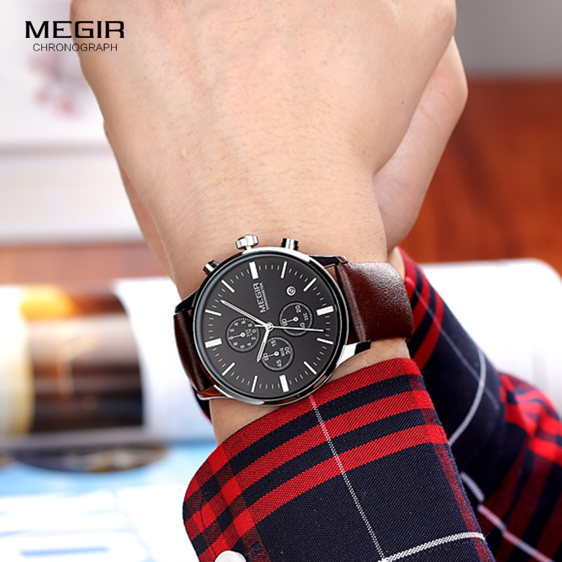Megir-reloj deportivo luminoso - Suede Strap Watch reseña y precio