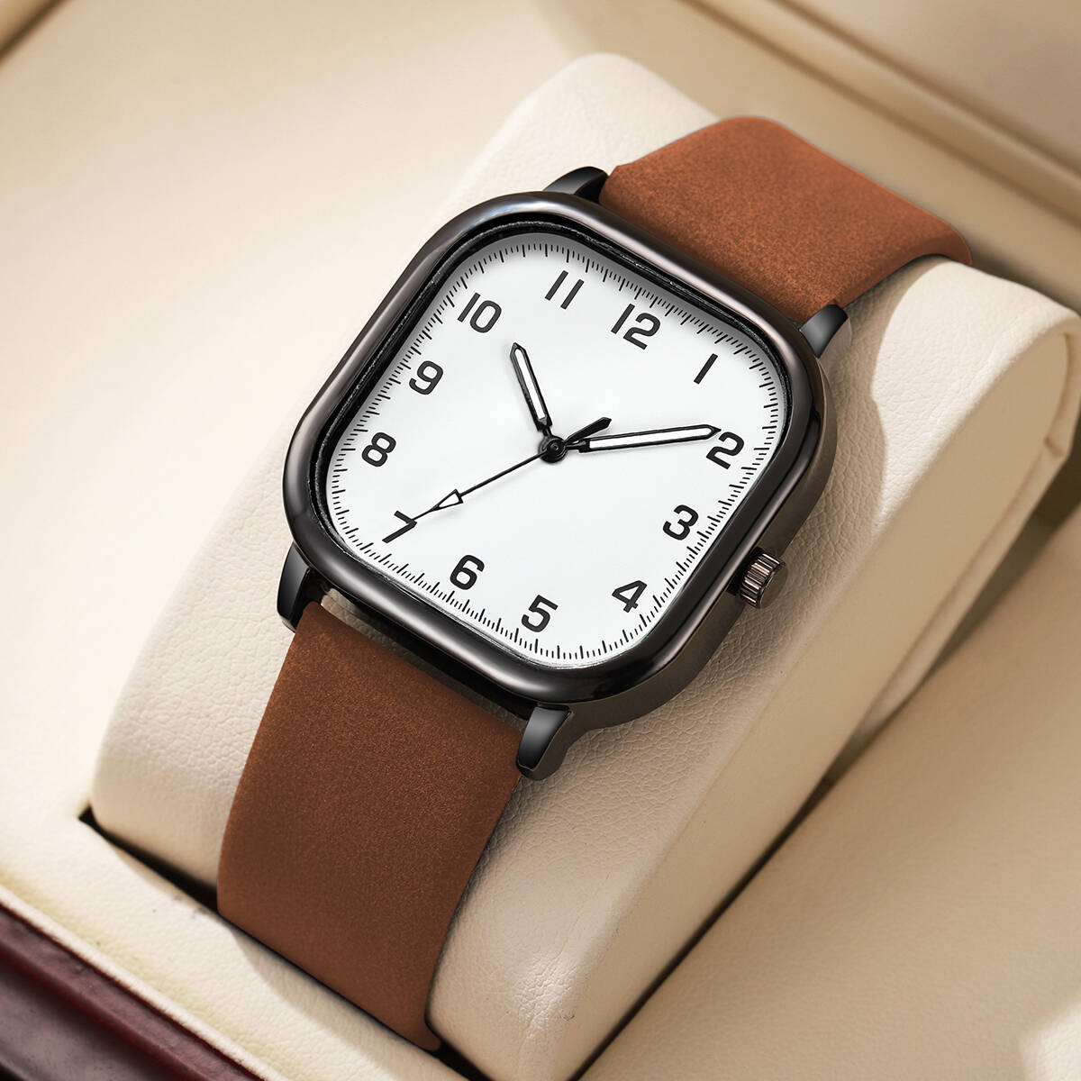 Relojes de negocios a la moda  - Leather Watch Band Men reseña y precio
