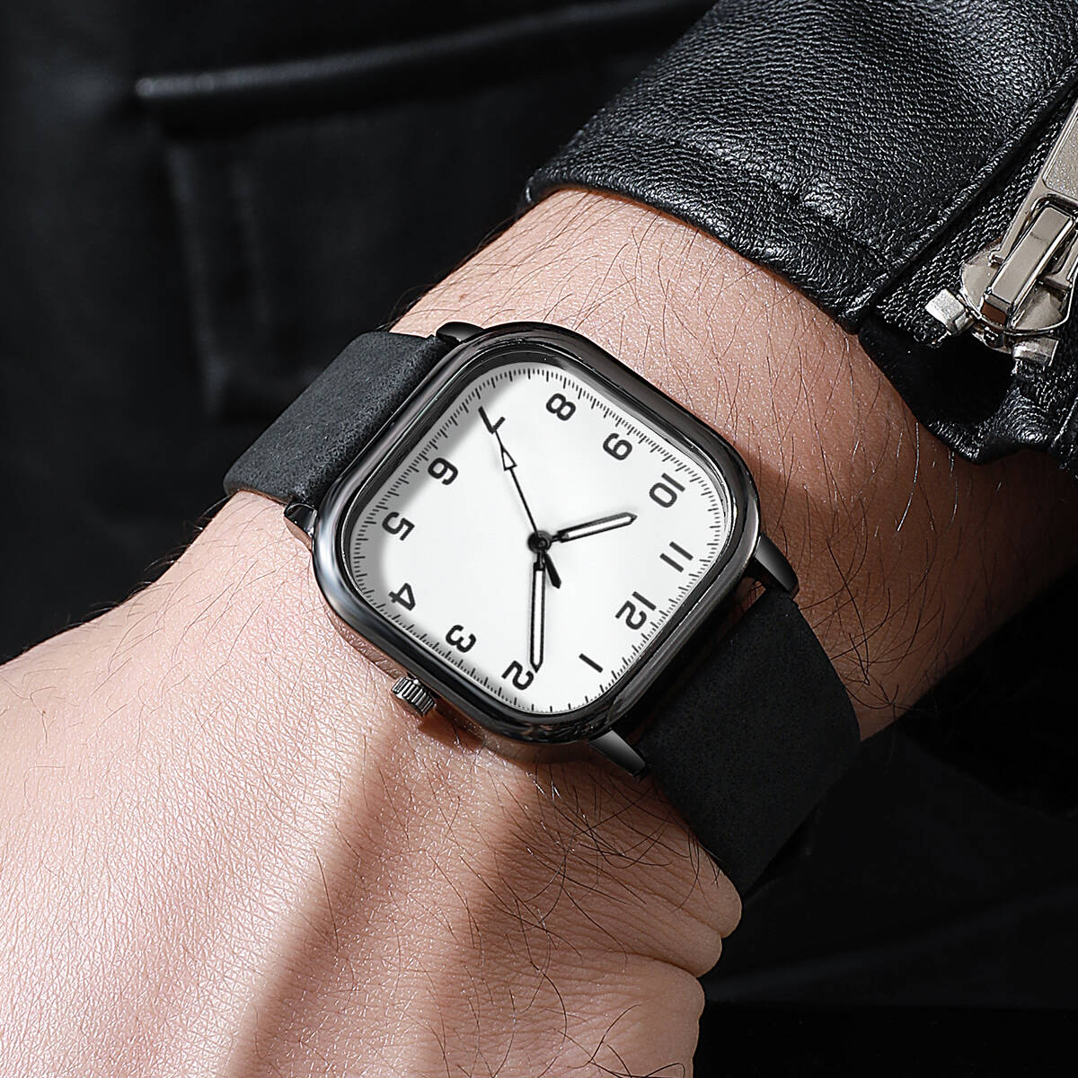 Relojes de negocios a la moda  - Leather Watch Band Men reseña y precio