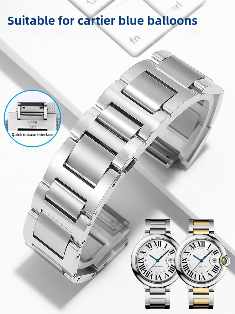 La correa de reloj de acero in - Cartier Watch Ballon Bleu reseña y precio