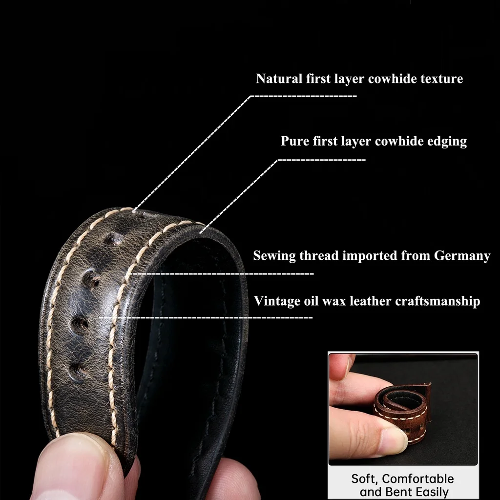 Correa de cuero genuino de alt - Leather Strap Quick Release reseña y precio