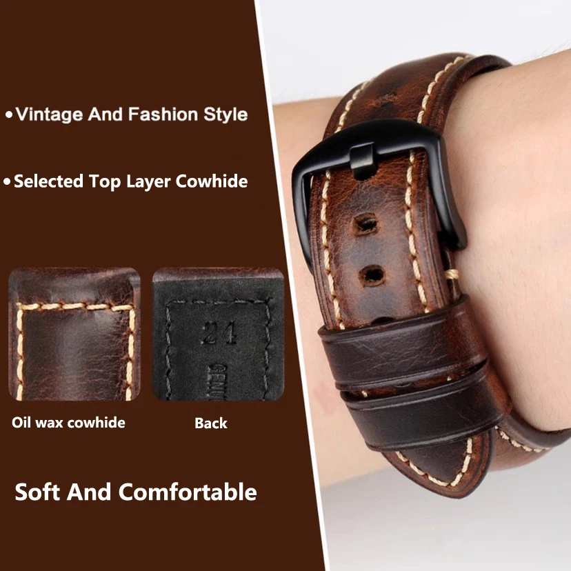 Correa de cuero genuino de alt - Leather Strap Quick Release reseña y precio