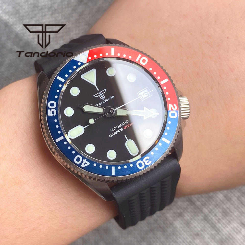 Tandorio NH35A 37mm reloj auto - Rubber Strap Diver reseña y precio