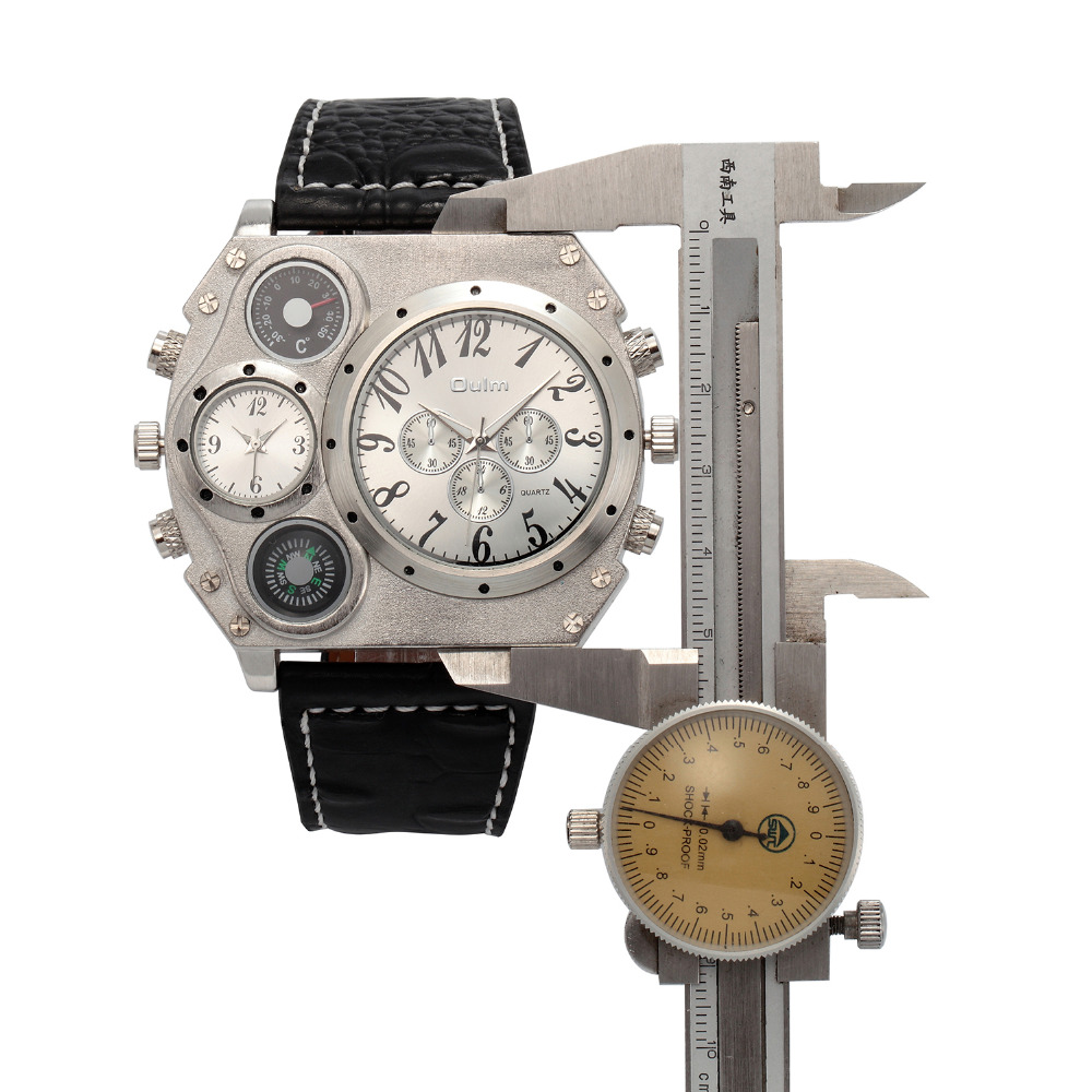 Nuevo modelo OULM, reloj de cu - Leather Watch Band Men reseña y precio
